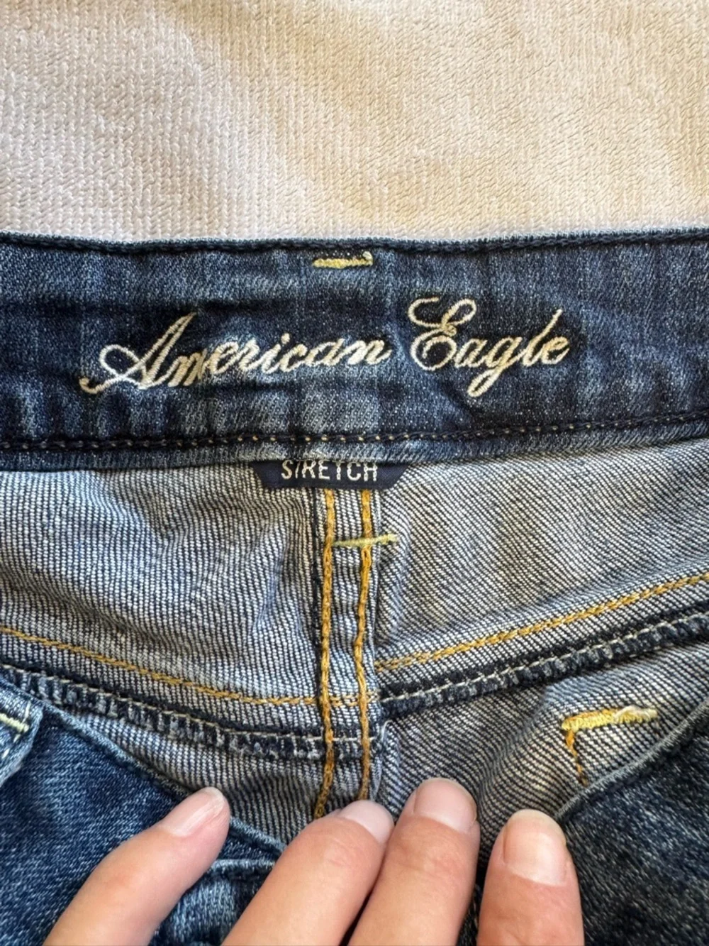 American Eagle Outfitters Blue Denim Shortie Shorts - Picture 2 of 4